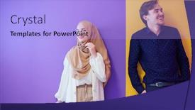  Presentation with hijab modern - Amazing slides having portrait-of-young-muslim-couple backdrop and a light blue colored foreground