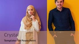  Presentation with hijab modern - Theme enhanced with portrait-of-young-muslim-couple background and a coral colored foreground