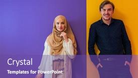  Presentation with islam ramadan - Presentation theme enhanced with portrait-of-young-muslim-couple background and a violet colored foreground