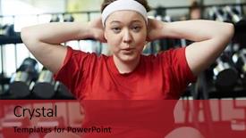  Presentation with effort - Amazing presentation theme having exercises in gym breathing heavily backdrop and a crimson colored foreground