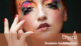  Presentation with artistic - Slide set enhanced with portrait-of-young-redhair-woman background and a red colored foreground