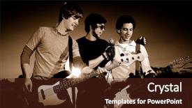  Presentation with rock band - Audience pleasing presentation consisting of portrait of young rock band backdrop and a tawny brown colored foreground