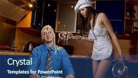  Presentation with sad - Presentation with portrait of young sad falling background and a ocean colored foreground