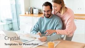  Presentation with home documents - Beautiful theme featuring portrait-of-young-smiling-couple backdrop and a lemonade colored foreground