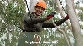  Presentation with safety - Beautiful PPT layouts featuring portrait-of-young-smiling-woman backdrop and a violet colored foreground