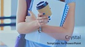  Presentation with student - PPT layouts featuring portrait-of-young-student-woman background and a  colored foreground