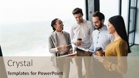  Presentation with successful plans - Amazing slide deck having portrait-of-young-successful-multinational backdrop and a coral colored foreground