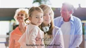  Presentation with sister - PPT theme with portrait-of-young-teenage-girl background and a coral colored foreground