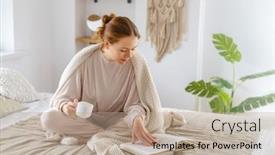  Presentation with beverages - Presentation featuring portrait-of-young-woman-enjoying background and a  colored foreground