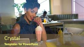  Presentation with milkshake - Amazing presentation theme having portrait-of-young-woman-having backdrop and a tawny brown colored foreground