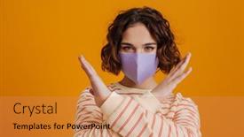  Presentation with medical virus - Amazing presentation design having portrait-of-young-woman-wearing backdrop and a gold colored foreground