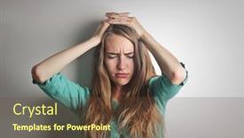  Presentation with triathlon run woman - PPT theme enhanced with portrait-of-young-woman background and a tawny brown colored foreground