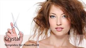  Presentation with hair - Presentation theme with portrait-of-young-woman background and a lemonade colored foreground