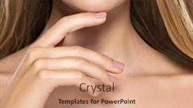  Presentation with lips - Slide deck with portrait-of-young-woman background and a coral colored foreground