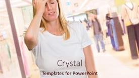  Presentation with clothes shop - PPT theme consisting of unhappy women - portrait of young worried woman background and a lemonade colored foreground