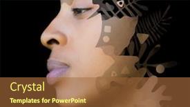  Presentation with floral - PPT theme featuring portrait-on-a-black-background background and a red colored foreground