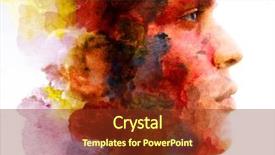  Presentation with artwork - PPT layouts featuring portrait photography blends background and a tawny brown colored foreground