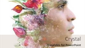  Presentation with artwork - Cool new presentation design with portrait photography blends in with original artwork backdrop and a coral colored foreground