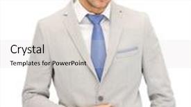  Presentation with calm - PPT layouts consisting of portrait picture of calm businessman in spectacles background and a lemonade colored foreground