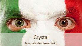  Presentation with football - Amazing slide set having portrait portugal fans football soccer backdrop and a sky blue colored foreground