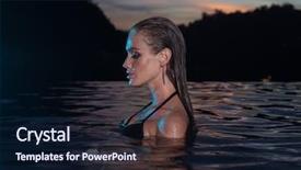  Presentation with infinity - PPT theme featuring portrait profile of sensual woman background and a wine colored foreground