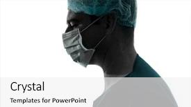  Presentation with medical worker - Amazing theme having portrait profile with face mask backdrop and a white colored foreground