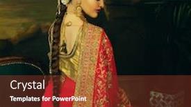  Presentation with golden woman - Cool new presentation with portrait-smiling-of-beautiful-indian backdrop and a tawny brown colored foreground