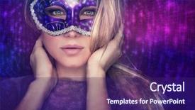  Presentation with masquerade purple - Beautiful theme featuring portrait studio shot over party backdrop and a violet colored foreground