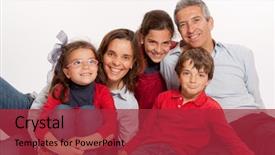  Presentation with members - Colorful theme enhanced with portrait with all its members backdrop and a red colored foreground