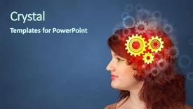  Presentation with gears - Audience pleasing presentation theme consisting of portrait with gears and brainstorming backdrop and a ocean colored foreground