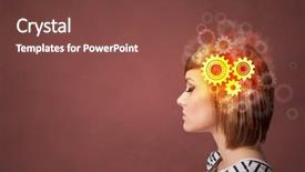  Presentation with gear - PPT layouts consisting of portrait with gears and brainstorming background and a tawny brown colored foreground