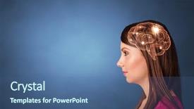  Presentation with lighting - Colorful PPT theme enhanced with portrait with lighting brain backdrop and a ocean colored foreground