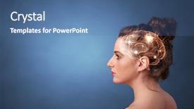  Presentation with brain - Colorful presentation theme enhanced with portrait with lighting brain backdrop and a teal colored foreground