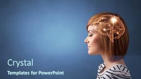  Presentation with lighting - Amazing presentation theme having portrait-with-lighting-brain backdrop and a ocean colored foreground