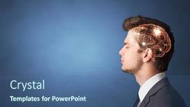  Presentation with lighting - Audience pleasing slide deck consisting of portrait-with-lighting-brain backdrop and a ocean colored foreground