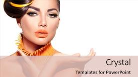  Presentation with beauty products - Theme with portrait with yellow and orange background and a lemonade colored foreground