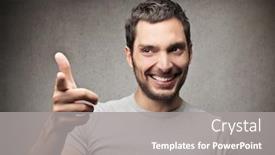  Presentation with fun - Cool new PPT theme with portrait-young-boy-has-fun backdrop and a gray colored foreground