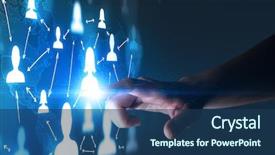  Presentation with world map - Colorful presentation theme enhanced with portraits and a world map backdrop and a ocean colored foreground