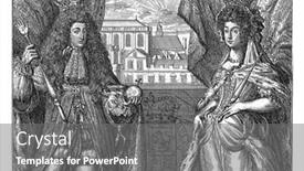  Presentation with queen - Amazing PPT theme having portraits-of-king-william-iii backdrop and a gray colored foreground