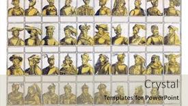  Presentation with engraving - Presentation theme with portraits-of-the-counts background and a coral colored foreground