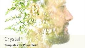  Presentation with software engineering picture - Colorful PPT theme enhanced with portrat-of-a-man-combined backdrop and a soft green colored foreground