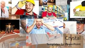  Presentation with different - Slides having portrate - collection of different people working background and a  colored foreground
