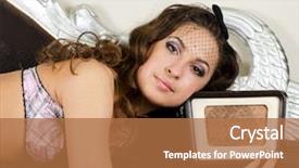  Presentation with pretty girl - Audience pleasing PPT layouts consisting of portrate - pretty girl listening music backdrop and a coral colored foreground