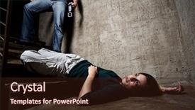  Presentation with domestic violence - Slide deck consisting of poditray - battered woman lies lifelessly background and a wine colored foreground