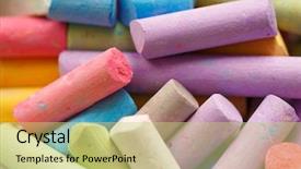  Presentation with crayons - PPT theme consisting of poditray - colorful crayons for drawing background and a  colored foreground