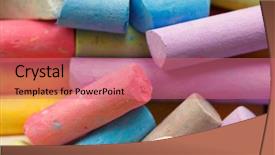  Presentation with crayons - Audience pleasing presentation theme consisting of poditray - colorful crayons for drawing backdrop and a red colored foreground