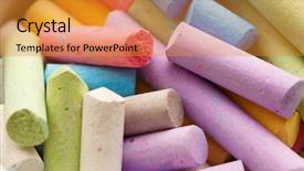  Presentation with crayons - Amazing PPT theme having poditray - colorful crayons for drawing backdrop and a  colored foreground