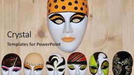  Presentation with masks - Theme consisting of poditray - different masks background and a  colored foreground