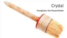  Presentation with paint brush - Theme having poditray - paint brush background and a white colored foreground