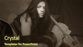  Presentation with singer - Presentation design featuring poditray - striking image of a model background and a  colored foreground